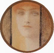 Fernand Khnopff Mask With a black curtain oil